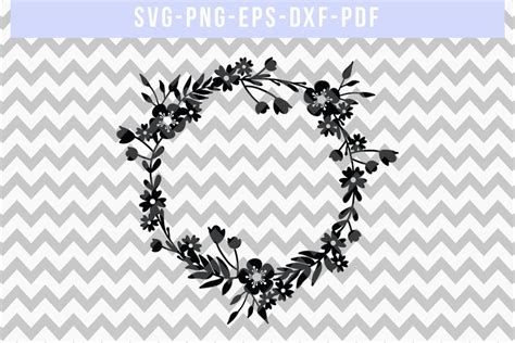 Floral Wreath Svg Cutting File Wreath Cut Files Scrapbook Etsy