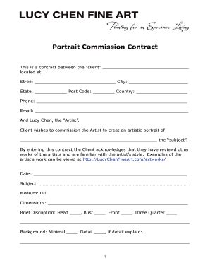 Fillable Online Portrait Commission Contract Fax Email Print PdfFiller