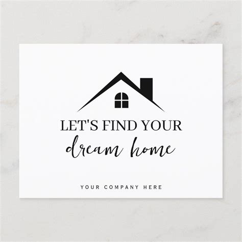 Let's Find Your Dream Home Realty Postcard | Zazzle | Real estate fun ...