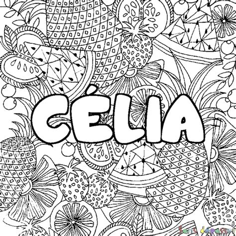 Coloriage Pr Nom C Lia D Cor Mandala Fruits Sans D Passer