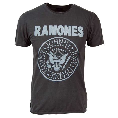 Amplified Mens Vintage Ramones T Shirt Charcoal Ramones T Shirt T