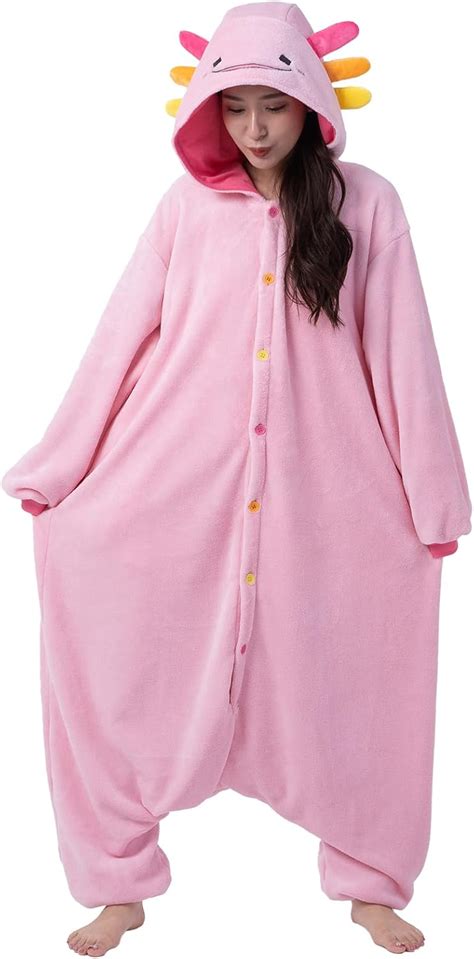 Sazac Kigurumi Axolotl Onesie Jumpsuit Halloween