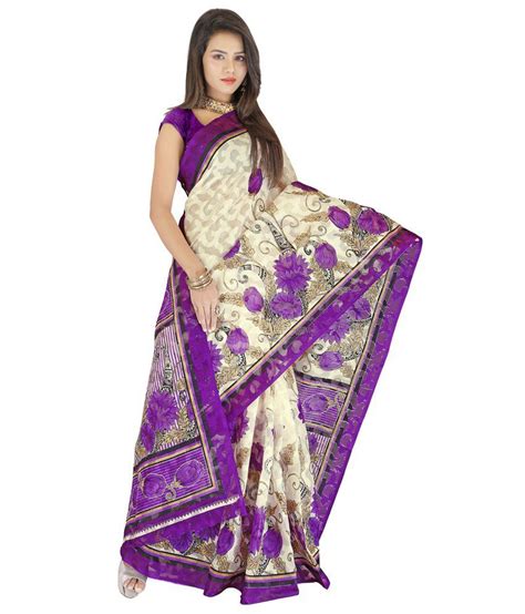 Sareeka Sarees Beige Bhagalpuri Silk Saree Buy Sareeka Sarees Beige