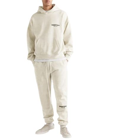 Fear Of God Essentials Light Heather Oatmeal Tracksuit Ss22 Hype Locker Uk