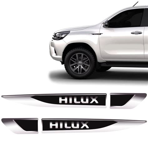 Aplique Lateral Hilux Toyota Emblema Cromado Resinado Par Shopee Brasil