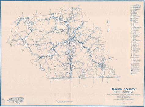 1938 Road Map of Macon County, North Carolina