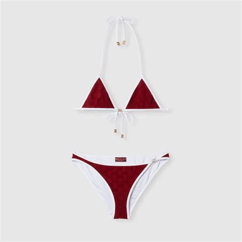 GG Terrycloth Bikini In Rosso Ancora Red GUCCI US