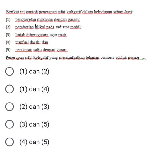 Berikut Ini Contoh Penerapan Sifat Koligatif StudyX