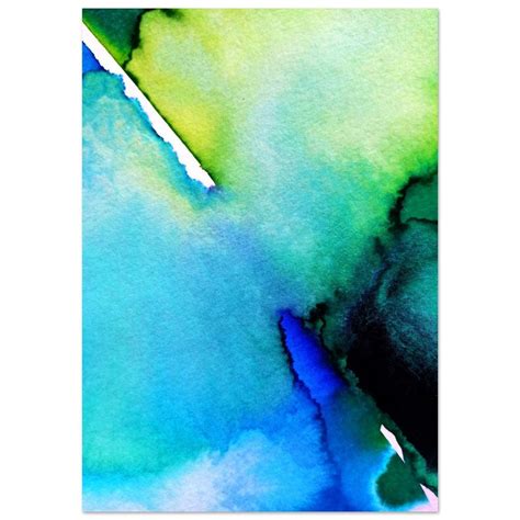 Blue Green Watercolor Abstract Art Print 1 Premium Matte Paper Poster ...