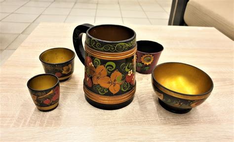 Деревянная посуда с росписью. — покупайте на Auction.ru по выгодной ...