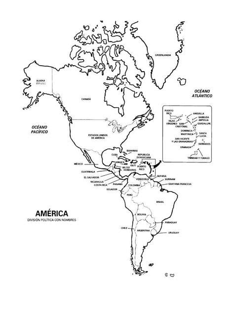 Mapa Do Continente Americano Para Imprimir - 10 Mapas para Colorir e Imprimir do Continente Americano