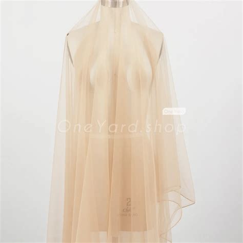 Tanned Skin Nude Hexagon Mesh Soft Nylon Tulle Fabric Oneyard