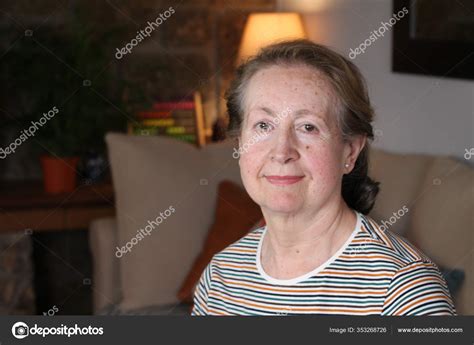 Close Portrait Beautiful Mature Woman Home Stock Photo Albejor Hotmail