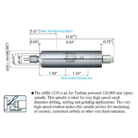 Nsk Nakanishi Ams 1210 Ms Series Air Turbine Spindle 120000 Rpm