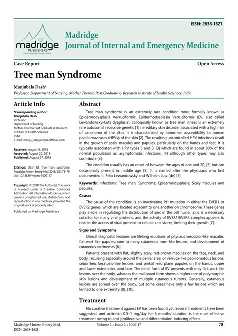 Tree Man Syndrome