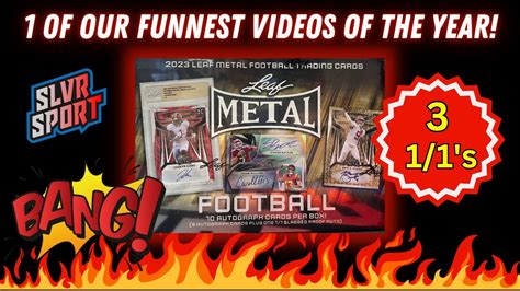 3 ONE OF ONE AUTOS 2023 Leaf Metal Football Jumbo Hobby Box 10