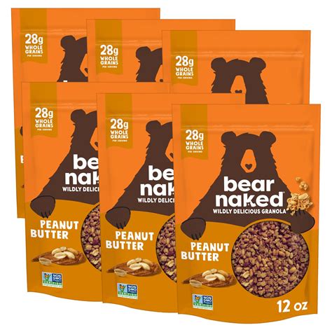 6 Pack Bear Naked Peanut Butter Granola Cereal 12 Oz Bag Walmart