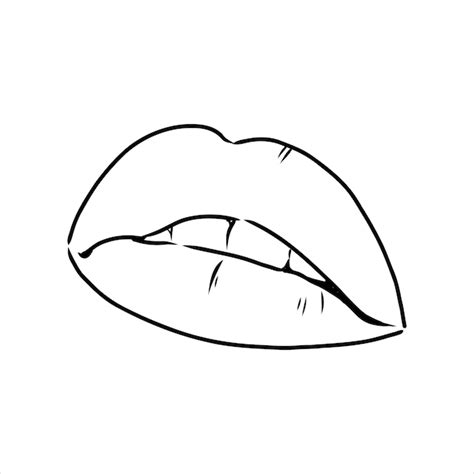 Premium Vector Sexy Plump Lips Kiss Pink Watercolor And Line Art Hand