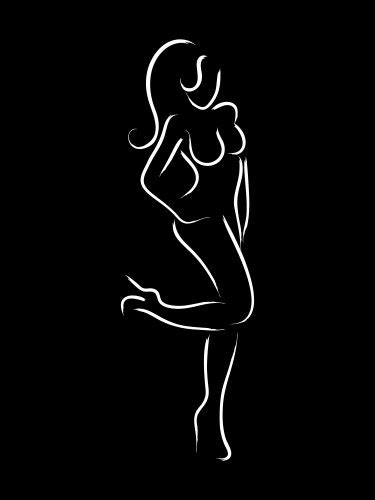 Sexy Body Nude Woman Naked Sensual Beautiful Girl Vector Image