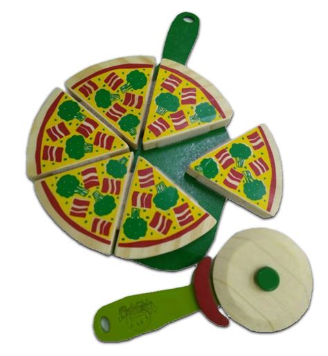 Brinquedo Educativo Coleção Comidinhas em Madeira Pizza IOIÔ BRINQUEDOS