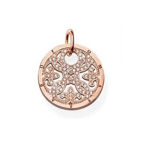 Thomas Sabo Rose Gold Ornate Circle Pendant Jewellery From Francis