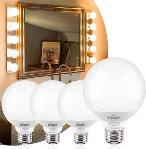 Vanity Light Bulbs 60 Watt Equivalent - G25 Globe LED Bulbs 2700K Warm