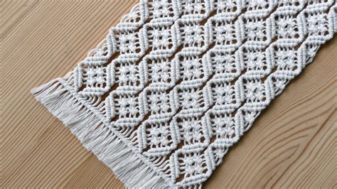 DIAMOND MESH MACRAME TABLECLOTH PATTERN TUTORIAL YouTube