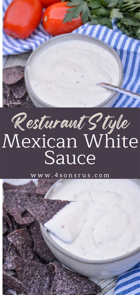 Restaurant Style Mexican White Sauce Recipe Mexican White Sauce White Salsa Recipe Mexican