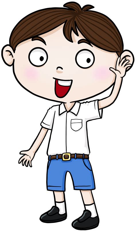 Cartoon Student Boy Say Hi Colorful 11155571 Png