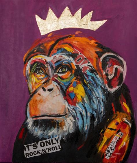 King monkey pop art animals painting Painting by Alina Odwyer | Saatchi Art