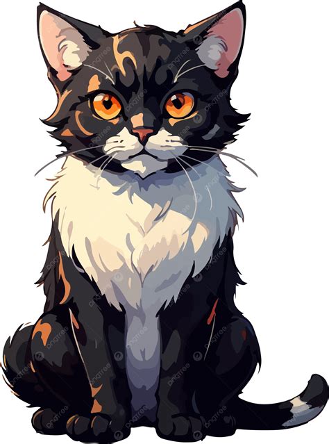 Fluffy Black Cat Design, Black Cat, Kitten, Animal PNG Transparent