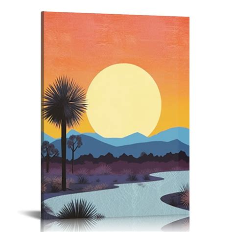 ONETECH Framed Poster Joshua Tree Art Southwest Desert Landscape