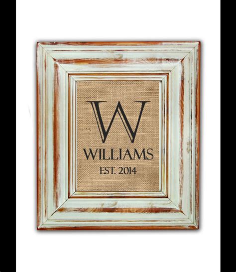 Personalized Burlap Print Wall Art Couples Wedding T