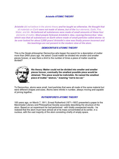 Aristotle Atomic Theory | Atoms | Atomic Nucleus