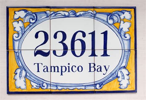 Spanish House Address Mural, Ceramic House Name Sign, Address Plaque ...