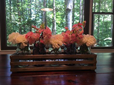 Wood Mason Jar Crate Box Farmhouse Rustic Etsy