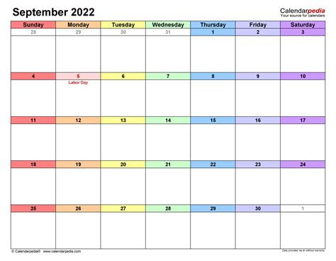 Planning Calendar September 2022 With Holidays - academic calendar 2022