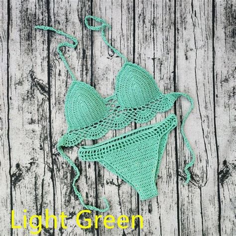 Hand Crochet Bikini Set Women Push Up Sexy Bra Ubuy India