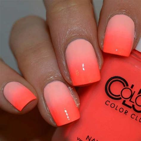 4 Summer Neon Orange Ombre Nails Orange Ombre Nails Neon Nails Ombre Nails