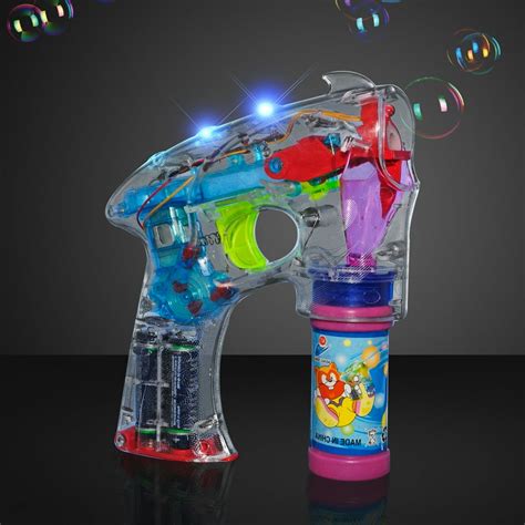 Light Up Bubble Fun Bubble Blowing Gun With Flashing Led Lights