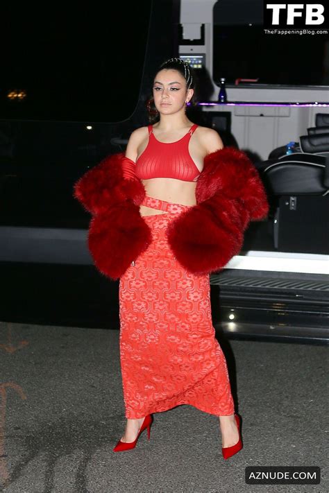 Charli Xcx Sexy Seen Braless Showing Off Her Hot Tits Wearing A Red Dress In New York Aznude