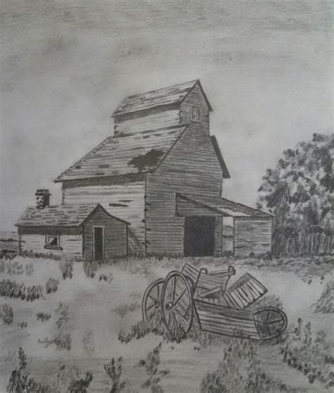 Barn Series 3 Etsy Barn Drawing Painting Landscape Pencil Drawings