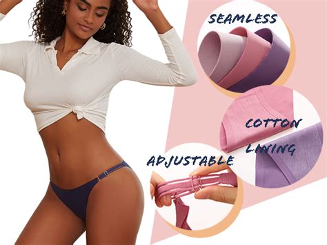 Mua Adjustable Seamless Underwear For Women Sexy No Show High Cut Cheeky String Bikini Panties 6