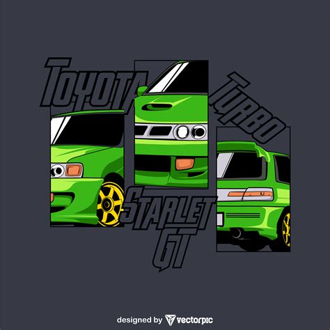 Design Toyota Starlet Gt Turbo Free Vector Vectorpic