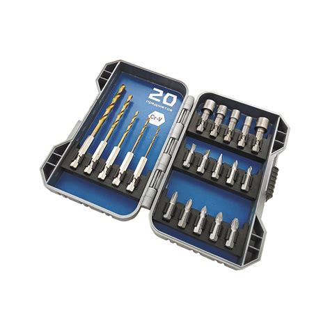 Набор бит CrV, свёрл HSS TIN и бит с торцевой головкой CrV пластиковый ...