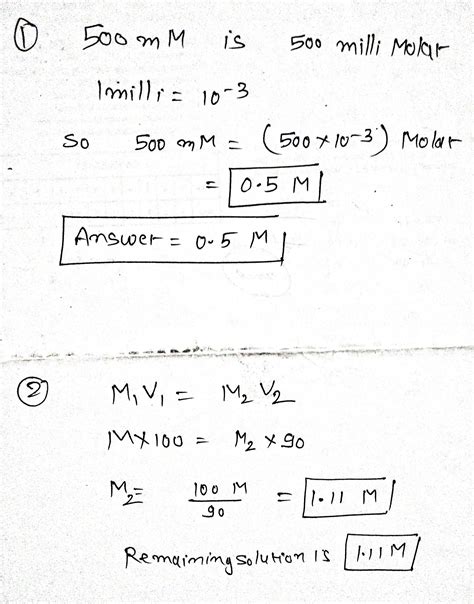 Solved 1 What Is 500 Mm In Terms Of M Show The Calculation 2 If
