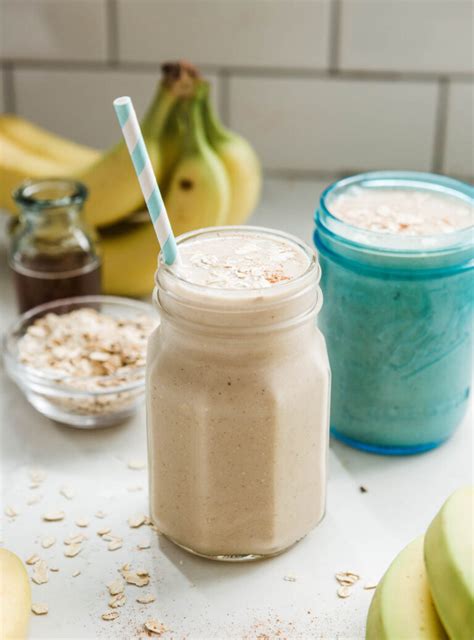 banana oatmeal smoothie easy breakfast smoothie