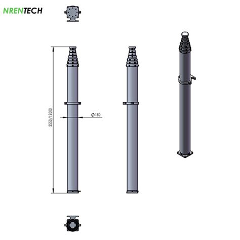 M Non Locking Pneumatic Telescopic Mast