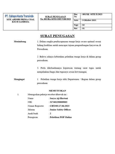 Sk 01 Surat Penugasan Pdf