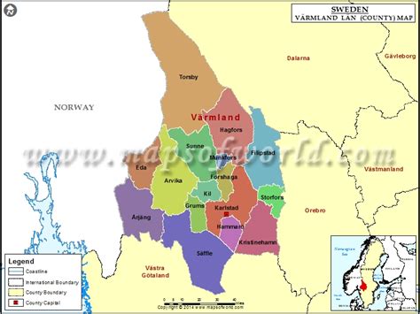 Varmland Sweden Map | Varmland County Map